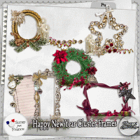 HAPPY NEW YEAR CLUSTER FRAME PACK - FULL SIZE