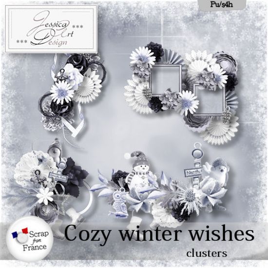 Cozy winter wishes clusters by Jessica art-design - Click Image to Close