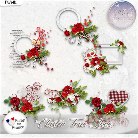 True Love Cluster (PU/S4H) by Bee Creation - Click Image to Close