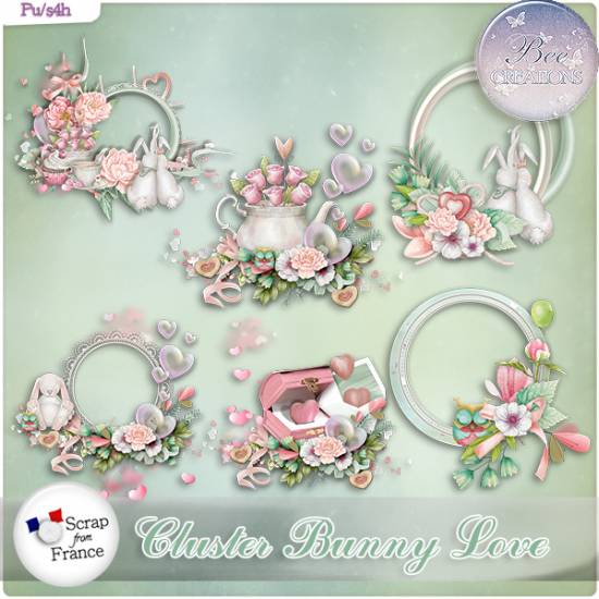 Bunny Love Cluster (PU/S4H) by Bee Creation
