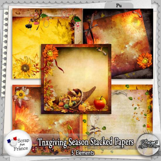 THANKSGIVING SEASON STACKED PAPER PACK - FULL SIZE