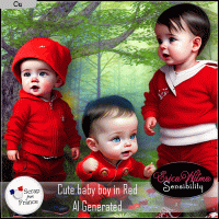 EW AI Cute baby boy in red 01 2023