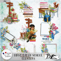 First Day of School - clusters by Pat Scrap
