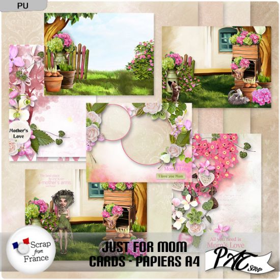 Just for Mom - Cards - Papiers A4 by Pat Scrap - Click Image to Close