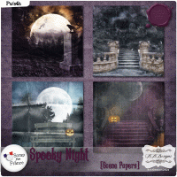 Spooky Night Scene Papers by AADesigns