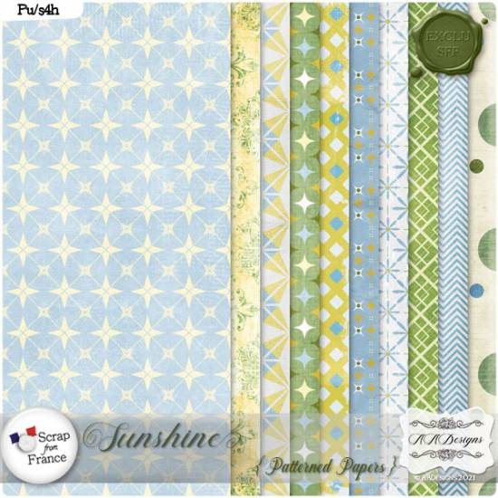 Sunshine Patterned Papers by AADesigns