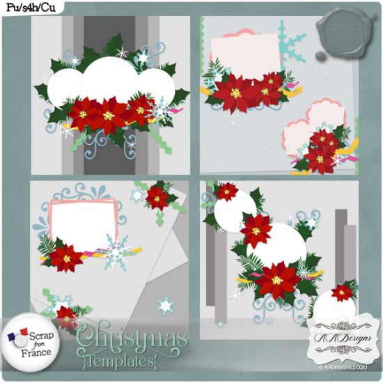 Christmas Templates Vol 1 by AADesigns - Click Image to Close