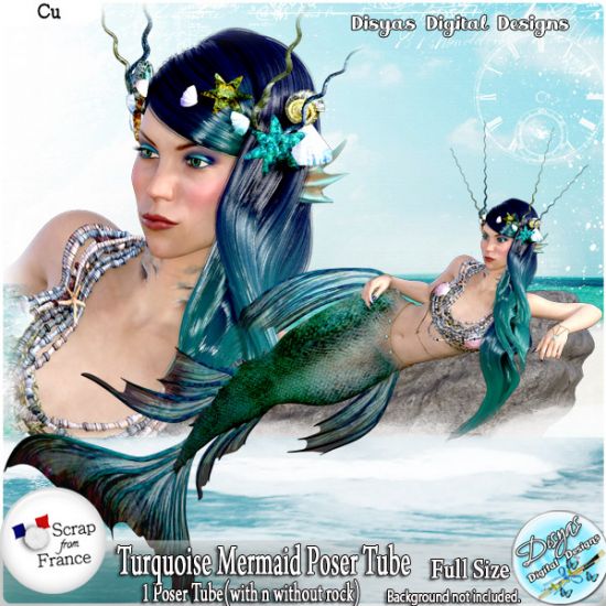 TURQUOISE MERMAID POSER TUBE CU - FS - Click Image to Close