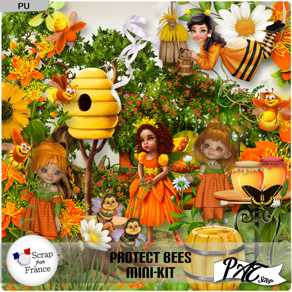 Protect Bees - Mini-Kit by Pat Scrap - Click Image to Close