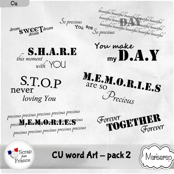 CU Word Art - Pack 2 de Mariscrap - Click Image to Close