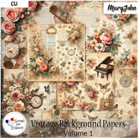 Vintage Background Paper Pack 1 {CU} by MaryJohn