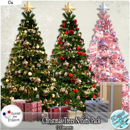 CHRISTMAS TREES AND GIFTS CU PACK - FULL SIZE - Click Image to Close