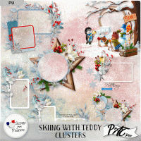 Skiing With Teddy - Clusters by Pat Scrap