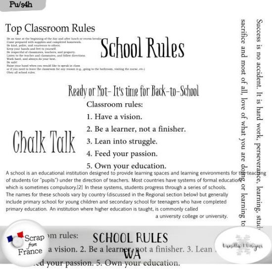 School rules by VanillaM Designs - Click Image to Close