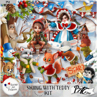 Skiing With Teddy - Kit by Pat Scrap