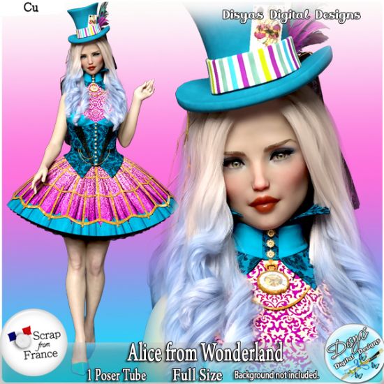 ALICE FROM WONDERLAND POSER TUBE PACK CU by Disyas - Click Image to Close