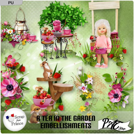 A tea in the garden - Embellishments by Pat Scrap - Click Image to Close