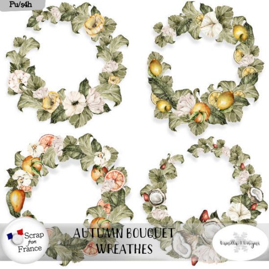 Autumn bouquet wreathes by VanillaM Designs - Click Image to Close