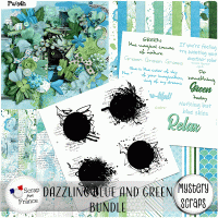 Dazzling Blue and Green Bundle by Mystery Scraps