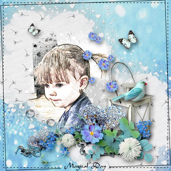 Fleurs bleues - Kit by Mariscrap - Click Image to Close