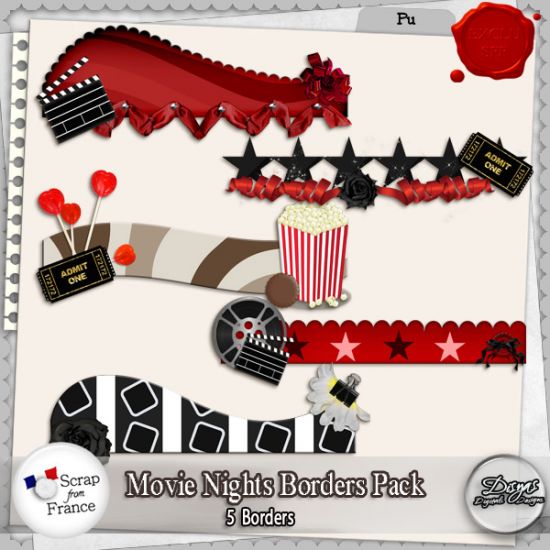 MOVIE NIGHTS BORDER PACK - Click Image to Close